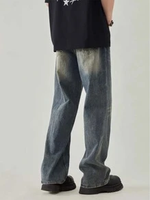 Jeans droits décontractés lâches lavés pour garçons, printemps/été, style américain pour adolescents et jeunes