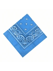 بندانا بطول 21 إنش مصنوع من البوليستر مزخرف بنقشة البيزلي متميزة بتصميم سريع الجفاف وماص للعرق، اختيار مثالي للهدايا