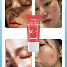 防晒霜SPF50+户外四季防护，减少皮肤伤害，天然防晒美白不假白保湿滋润清爽不粘腻护肤霜，保湿真正的防晒霜在日常活动中保护皮肤免受太阳光线和紫外线的伤害。 - 紅色 - 查看 2