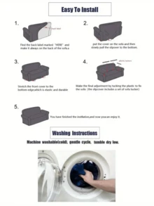 1件装通用牛奶丝面料防滑沙发套，印花简约灰色波点，装饰性强，防宠物抓挠，防尘，可选1/2/3/4座尺寸，四季皆宜