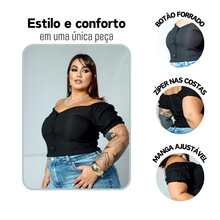 PLUS SIZE BEGALINE CROPPED BLOUSE PLUS SIZE 46 To 52 - Black Black - View 7