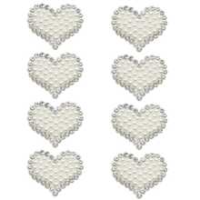 Heart Pearl & Rhinestone Decor Stickers For DIY Clothing, Shoes, Hats, Glue On Embellishments - White - View 10