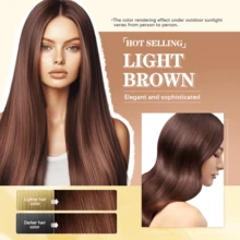 VOJO 1pc 420ml Light Brown Hair Dye, Covers Grey Hair Quickly With Argan Oil Plant Extracts, Ammonia-Free