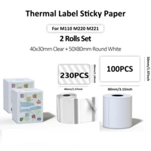 Thermal Sticker Paper Thermal Paper Label Maker Paper Label For Small Business Multi-Purpose For M110 M221 M200 M220 Printer Multisize 30/40/50/80mm Black On White Thermal Label Printer Stickers Pocket Labeling Maker - Multicolor - View 23