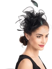 3Pcs Fascinators With Lace Gloves For Women Tea Party Hat Pillbox Hat With Veil Wedding Party Headpiece Retro 20s 50s New