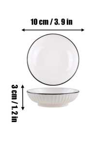 8/6/4pcs Ceramic Round Small Dishes, Elegant High-End Plates For Afternoon Tea, Dipping Sauce, Condiment, Appetizer, Home Kitchen, Microwave Friendly