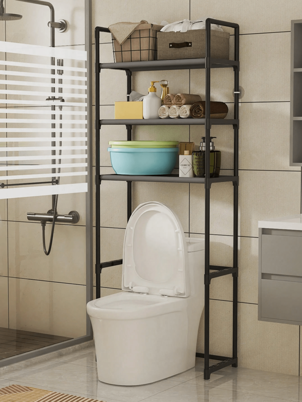 1 pieza Nuevo estante de almacenamiento de baño de 2-3 pisos en blanco, de fácil montaje, práctica estantería de baño, organizador de baño, decoración de baño, vuelta al colegio de verano