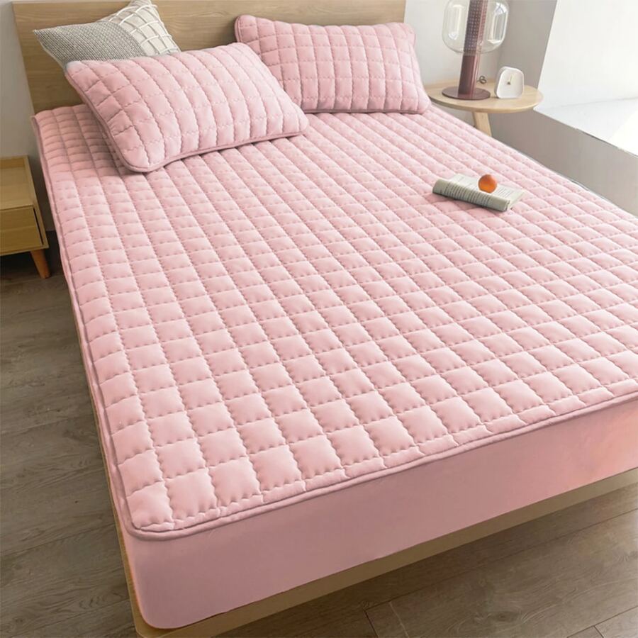 100% Waterproof Mattress Protector With All-Around Elastic - All Sizes - Rose - View 1