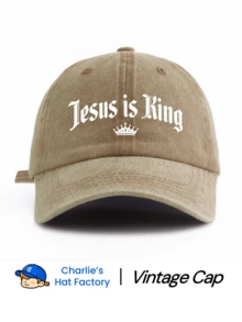 1 Pc Jesus Cross Printed Baseball Cap Solid Color Washed Distressed Casual Sports Hats Lightweight Adjustable Dad Hat - Jesus - View 13