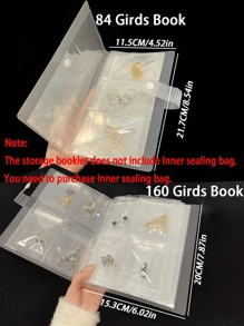1pc Jewelry Storage Organizer Bag, Anti-Oxidation Jewelry Photo Album Sealed Bag, Sold Separately (Does Not Include Small Sealed Bag And Jewelry), Desk Drawer Type Storage Box, Transparent Necklace Bracelet Ring Jewelry Pouch Holder Summer Storage Organizer Gift Back To School