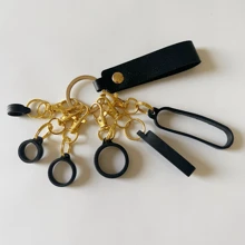 Set de accesorii pentru vaping 7 în 1, husă portabilă anti-pierdere pentru țigări, brățară cu breloc din PU cu 6 inele din silicon pentru dispozitive de vaping, idei de cadouri, accesorii pentru fumat, depozitare pentru țigări