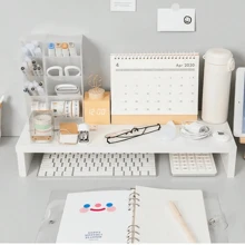1pc Desktop Computer Riser, Office Desk Storage Organizer Rack For Monitor, Makeup, Blind Box Display, Dorm Table Decor