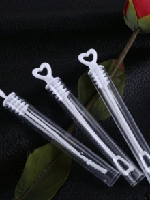 5/10/20Pcs Heart Wand Tube Bubble Soap Bottle Wedding Gifts For Guests Birthday Party Favors Decoration Supplies(Excluding Bubble Water) Wedding Season - White - View 6