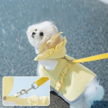 Candy Color Angel Raincoat Waterproof Dog Clothes For Spring And Summer Rainy Days - Blue - View 3