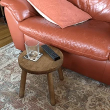 Porte-plante de 30 cm (11,8 pouces) de haut, tabouret en bois massif circulaire, banc de jardin, pieds en bois amovibles, convient pour porte-plante, cuisine, salle de bain, chambre, salon