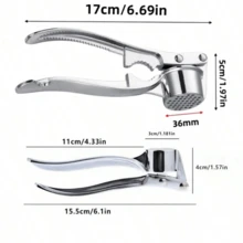 1pc Stainless Steel Garlic Press, Large Kitchen Garlic Crusher, Manual Garlic Mincer & Peeler, Easy To Clean, Durable, Rust-Proof, Easy To Press, Suitable For Daily Cooking, Garlic Tool, Kitchen Gadget, Kitchen Accessory - Multicolor - View 9