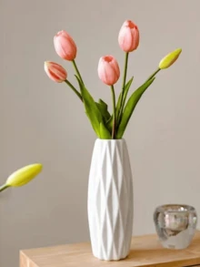 1 Bình hoa phong cách Bắc Âu, Bình gốm giả, Bình hoa, Bình nhựa, Chậu trồng cây, Bình hoa khô, Bình hoa, Giỏ hoa, Hộp đựng hoa tươi, Thích hợp trang trí đám cưới, Trang trí phòng ngủ gia đình, Trang trí khách sạn Bình thủy tinh trang trí nhà cửa - trắng - Xem 3