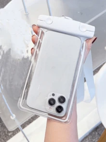 1 件便携式防水手机壳袋，带触摸屏功能和夜灯，适合水下摄影和户外游泳，挂绳设计，沙滩必需品，沙滩配件，泳池浮球