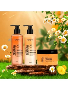 Porán Peach Kit Without Body Splash – Soap + Moisturizer + Exfoliant (3 Items) - Peach Kit - View 1