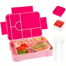 Yocity 1 件装午餐盒，方形隔层微波炉午餐盒，防漏食品容器，可手洗，可拆卸午餐盒，适合工作和旅行，厨房储藏和储存，厨房配件 - 彩色 - 查看 6