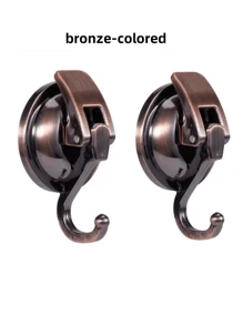 Bathroom Wall Mount Suction Cup Hooks, Reusable Old Copper Color Decorative Hooks, Hanging Hooks For Kitchen And Bathroom