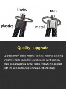 [One Anti-Loss Car Keychain] Anti-Loss Car Keychain With Phone Number Tag - Alloy, Non-Braided Design For Easy Key Retrieval