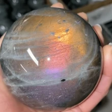 Natural Purple Labradorite Sphere - Spiritual Crystal Stone For Home Decor And Mother's Day Gift - Purple - View 5