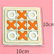 1pc Wooden XO Tic Tac Toe Logic Thinking Board Game, Brain Teaser Tabletop Game For Patience Training, Casual Stress Relief Toy, Party & Gathering - View 2