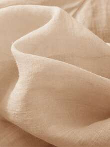 Women's Solid Color Casual Loose Fitting Embroidery Linen Blouse, Spring/Summer - Apricot - View 6