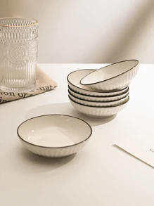 8/6/4pcs Ceramic Round Small Dishes, Elegant High-End Plates For Afternoon Tea, Dipping Sauce, Condiment, Appetizer, Home Kitchen, Microwave Friendly