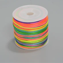 50m/1,5mm Cordón decorativo de nylon satinado - para joyería con trenzas, hacer collares y pulseras DIY, decorativo - cuerda suave, duradera y versátil - Multicolor - Ver 15