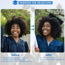 1 pièce/2 pièces Serre-tête élastique antidérapant et robuste pour toque de graduation, convient pour toque de graduation pour étudiants et dames (toque de graduation non incluse, cadeaux de graduation), meilleurs cadeaux d'anniversaire noirs - Multicolore - Voir 4
