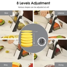 Vegetable Slicer, Food Chopper, Fruit Slicer, French Fries, Slicer, Kitchen Accessories, Household Small Tools Halloween Gift - Grey - View 4