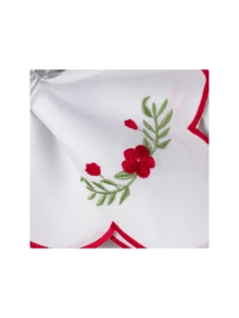 12-Piece American Game Kit With 6 Embroidered Placemats (50cm X 35cm) And 6 Napkins (35cm X 35cm) Table Set - 牡丹 - 查看 2