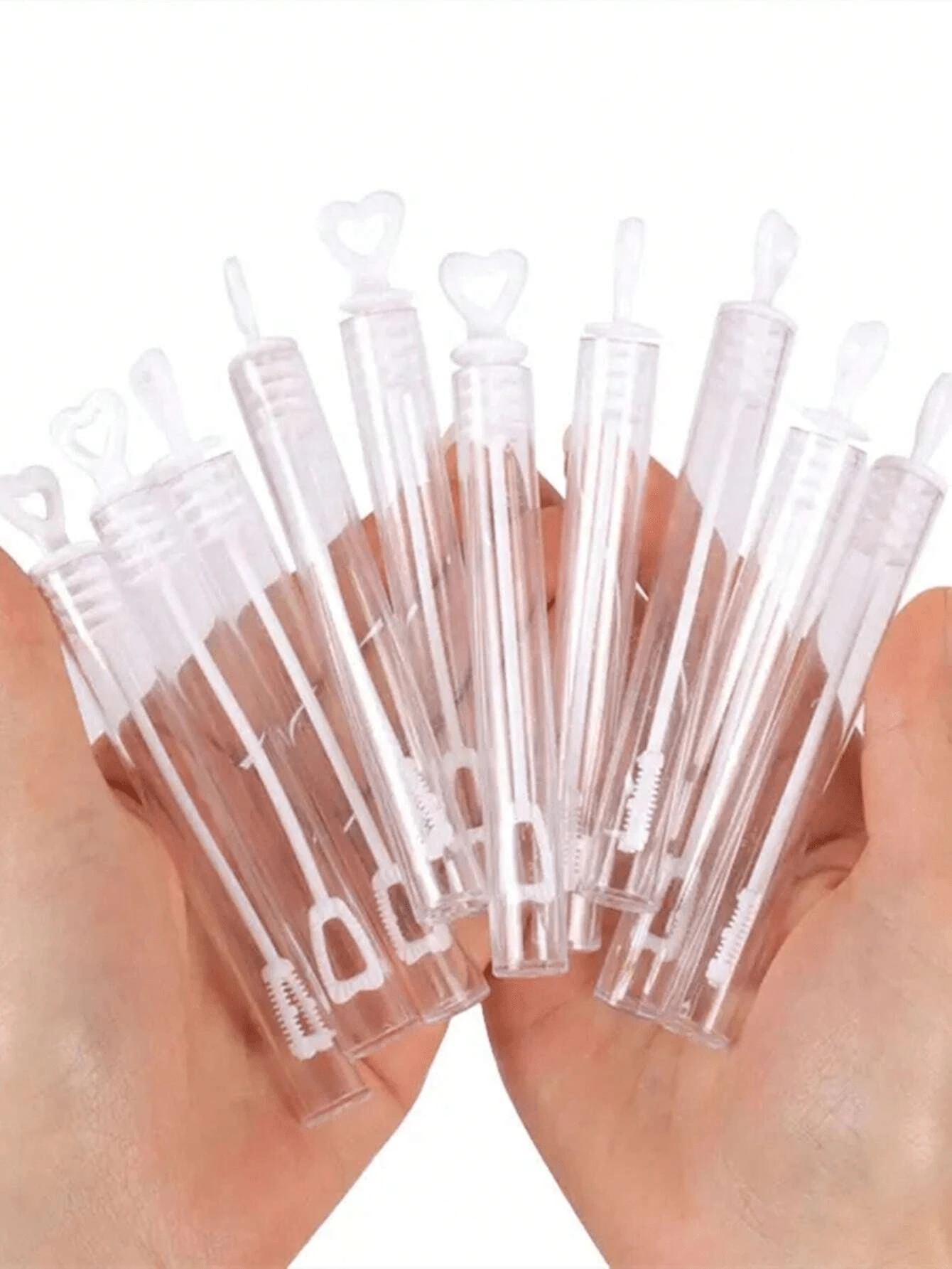 5/10/20Pcs Heart Wand Tube Bubble Soap Bottle Wedding Gifts For Guests Birthday Party Favors Decoration Supplies(Excluding Bubble Water) Wedding Season - White - View 1