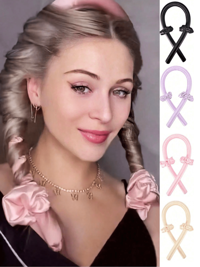 2/3pcs/Set Heatless Curling Rod Headband, Heatless Hair Curler No Heat Hair Curlers, Silk Curls Ribbon, Sleeping Soft Spong Headband, Sleep Hair Curler Set, For Women Long Hair Styling Tools, Slouchy Hair Curlers Styling Tools