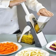 Vegetable Slicer, Food Chopper, Fruit Slicer, French Fries, Slicer, Kitchen Accessories, Household Small Tools Halloween Gift - Grey - View 3