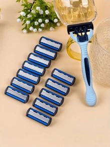 Cuchillas de acero inoxidable de 6 capas con mango antideslizante, maquinilla de afeitar manual para mujeres para el vello de las axilas y las piernas