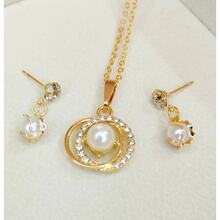 Braided Pearl Zirconia Kit + Gold And Silver Plated Earring - 金色 - 查看 2