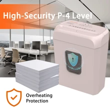 Bonsaii Pink Shredder, Compact For Office, Cross-Cut 6 Sheets, Security Shredding, Shreds Cards & Mail, 3.4-Gallon Bin