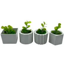 Kit 8 Mini Decorative Vases With Plants - trắng - Xem 2