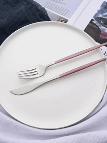 5/20pcs Stainless Steel Cutlery Set With Pink Handles, Suitable For Home Kitchen, Dining, Party, Wedding