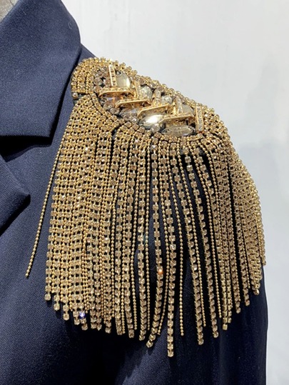 1 قطعة أكسسوار شماعات الملابس بأشرطة جلد الغزال والماس والنحاس للبدلة الرسمية للرجل