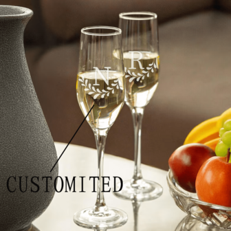 Flûte gravée, verre de mariage personnalisé, flûtes à champagne personnalisées, verres avec initiales et noms, cadeaux d'anniversaire pour amateurs de champagne, accessoires de mariage