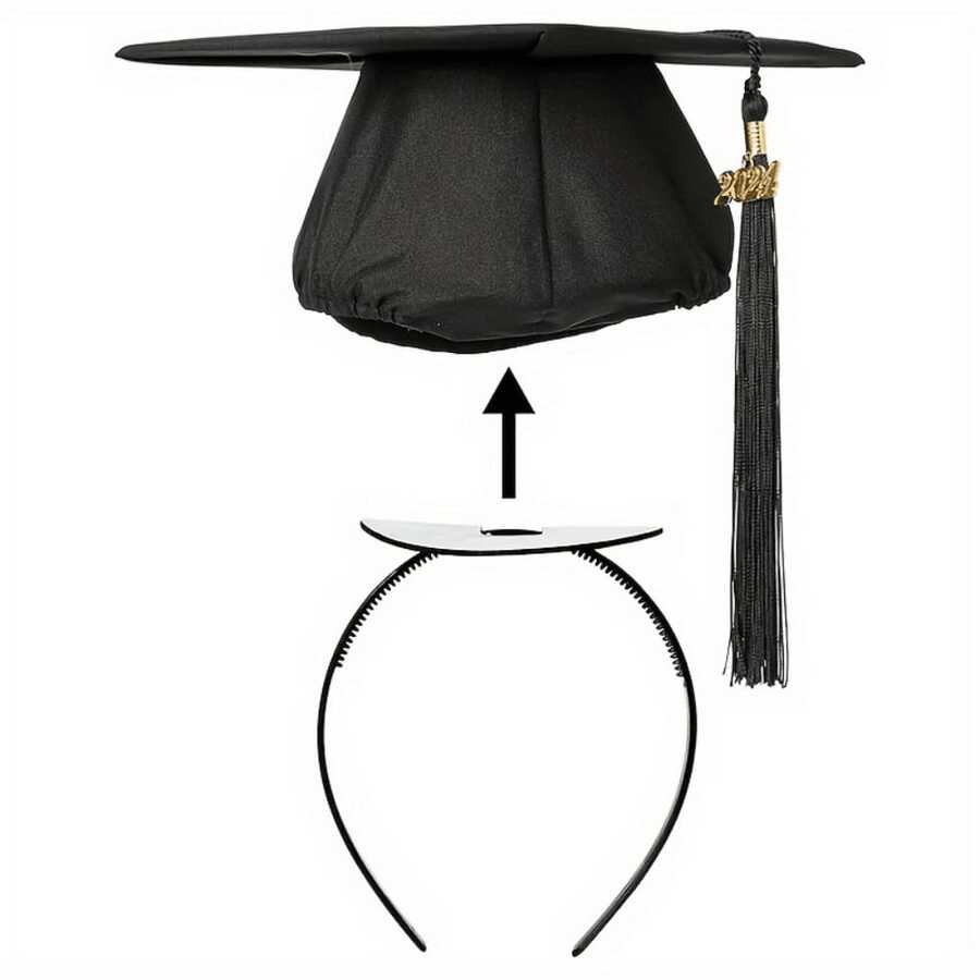1 pièce/2 pièces Serre-tête élastique antidérapant et robuste pour toque de graduation, convient pour toque de graduation pour étudiants et dames (toque de graduation non incluse, cadeaux de graduation), meilleurs cadeaux d'anniversaire noirs