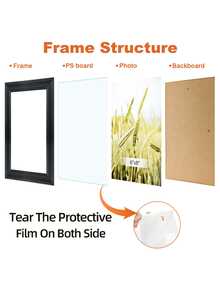 1pc/4pcs/6pcs Elegant Photo Frame Gallery, Displays 3.5x5", 4x6", 5x7", 6x8", 8x10" Paintings Or Photos, Suitable For Wall Decor, Living Room, Study, Bedroom (Photo Paper Included Random)