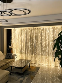 2 pièces 100/200/300 Guirlandes Lumineuses de Rideau avec 8 Modes, Alimentées par USB avec Télécommande, Guirlandes Lumineuses Féeriques Idéales pour Mariage, Noël et Décoration de Fête à la Maison