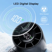 coldSky Portable Handheld Turbo Fan,5 Speeds High Speed Personal Fan With Digital Display,4000mAh Rechargeable Small Fans Max 12Hrs Cooling Fans For Outdoor, Travel Essentials