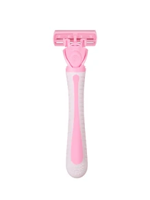Cuchillas de acero inoxidable de 6 capas con mango antideslizante, maquinilla de afeitar manual para mujeres para el vello de las axilas y las piernas