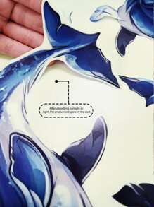Autocollants de toilette phosphorescents en forme de dauphin - 20 x 30 cm, décoration de salle de bain en PVC, design fantaisiste de dauphins bleus et noirs adhésifs pour la maison, la salle de bain et la décoration des toilettes, autocollants et décalcomanies de toilette, accessoires de salle de bain pour l'automne